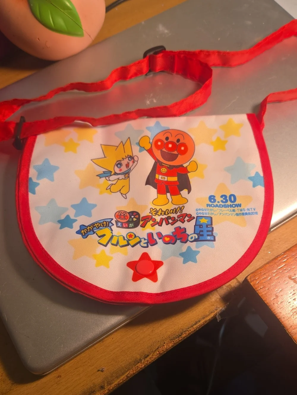 Kids Red Star-Trim Anpanman Shoulder Bag